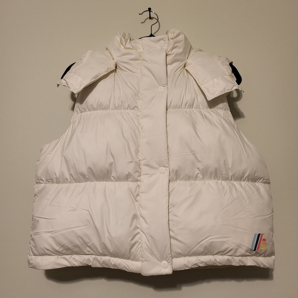 Women's White Puffer Vest